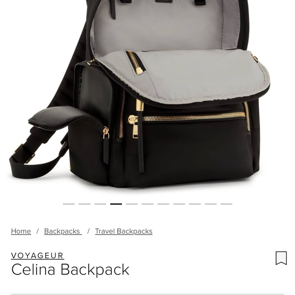 Tumi Voyageur Celina Backback Black with gold hardware - Picture 8 of 9